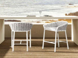 Rowan 27.5" Rope Barrel Low Back Patio Counter Stool, Set of 2, Optic White Acrylic B2719P245992