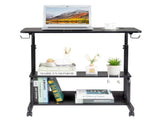 Black Wood Grain P2 15MM Particle Board with Melamine Coating Adjustable Computer Desk with 3 USB 63209704
