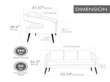 53.7"Modern Upholstered Velvet Open Back Loveseat Settee with 3 Pillows, Small Comfy Sofa 2-Seater W3118P312819
