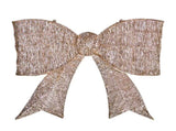 Pre-lit Outdoor Giant Bowknot Christmas Decoration, Lighted Metal Frame with 124 Warm White LED 60463986