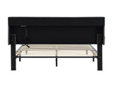 KING -Size Upholstered Platform Bed Frame with a Modern Button-Tufted Linen Fabric Headboard,USB W311P285483
