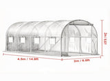 15' x 7' x 7' Walk-in Tunnel Greenhouse, Portable Hot House with Galvanized Steel Hoops & 8 Roll-up 63333319