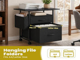 File Cabinets, Storage Cabinets for Hanging Files Letter/Legal/F4/A4 Size, Black 27726757