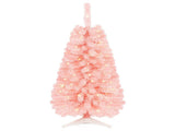 Pink Small Pre Lit 4 Foot Christmas Tree with 50 Warm White LED, Flame Retardant PVC Foliage, 65229596
