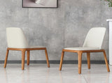Dining Chairs Set of 2, Modern PU Leather Dining wooden Legs for Living Kitchen Dining Room gray W2699P215100