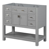 ZNTS 36'' Bathroom Vanity without Top Sink, Grey Cabinet only, Modern Bathroom Storage Cabinet with 2 33528632