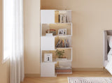 5-layer L-shaped corner display rack particle board 60*60*165cm white 73137996