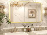 Bathroom Vanity Mirror for Over Sink 40" 32" Rectangle Gold Mirror with Round Corner for Bedroom T3177P296181