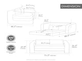 71" 2-in-1 Pull Out Foldable Loveseat Sofa Bed with Armrest & Backrest Pillows, Convertible Chenille W3118P388901