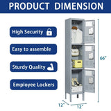 3 Door 66"H Metal Lockers With Lock for Employees,Storage Locker Cabinet for Home Gym Office School 14420504