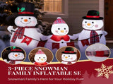 6.2FT Lighted Christmas Inflatable Decoration, Inflatable Snowman Family with Bunting, Funny Blow Up 53962296