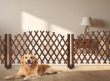 Set of 2 Retractable Arched Wooden Fences 205 x 33.5 x 80 cm Carbonized Finish 86670017