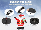 7 FT Lighted Christmas Inflatable Decoration, Inflatable Black Santa Claus Holding Gift, Funny Blow 23214624