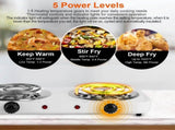 Double Burner Electric Hot Plate, 2000W Fast Heating with 5 Temperature Levels, Portable Stainless 24255018