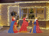 Set of 3 Lighted Three Kings with Gifts Christmas Decorations, Pre-lit 2D Holiday Decor with 80 Warm 64161451