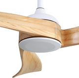 52 Inch Modern Ceiling Fan Without Light 6 Speed Remote 3 Solid Wood Blade Reversible DC Motor For W934P153094