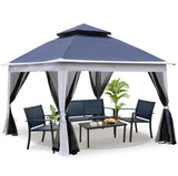 ZNTS Outdoor 11x 11Ft Pop Up Gazebo Canopy With Removable Zipper Netting,2-Tier Soft Top Event 30267697