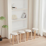 Set of 4 Stackable Stools, Stackable Bentwood Stools, Round Backless Chairs for Dining Room, W1718P165859