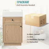 18.5" Bathroom Vanity with Reversible Resin Sink, MDF Cabinet with Adjustable Shelf and Elegant Zinc N729P285512N