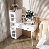 Vanity Dressing Table with LED Mirror & Storage White Makeup Desk Features 3 Drawers, 2 Open W2700P297922