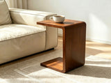 13.77" C Shaped Coffee Table, 2-in-1 Convertible Side End Table, Modern Snack Laptop Table for W3101P548119