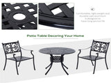 Black 33 Inch Outdoor Bistro Table for Poolside Dining, Round Patio Table with Umbrella Hole 42137361