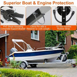 Boat Transom Saver, 28-40in Adjustable Outboard Motor Support - Heavy Duty Steel, Shock-Absorbing 82075769
