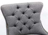 Nikki Collection Modern, High-end Tufted Solid Wood Contemporary Flax Upholstered Linen Dining Chair W114368384