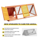 Small Chicken Coop Outdoor A-Frame Quail Cage 2 Door & Run Cage Wooden Triangle Quail Hutch 79672508