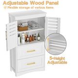 Bathroom Floor Storage,Freestanding Bathroom with 2 Drawers and 2 Doors,Storage T3210P293445