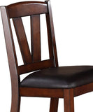 ZNTS Dark Walnut Wood Framed Back Set of 2 Counter Height Dining Chairs Breakfast Kitchen Cushion Seats B01158666