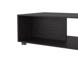 Wengue Coffee Table with Open Storage and Caster Wheels B062P290219