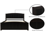 Wood Platform Bed with Headboard,Footboard and Wood Slat Support, Espresso WF190781AAP