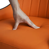 Modern PU sponge-filled dining chair, solid wood metal legs, suitable for restaurants, living rooms W1535119450