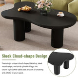 ON-TREND 44'' x 25.9'' Easy Assembly Cloud Coffee Table with 1.5'' Thick Tabletop, Cream Style N721P190395B