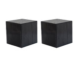Wood-Look Square-Column MGO End Table, H18",Wood-Like Distressed Finish, Mix with Different Heights, N770P291199B