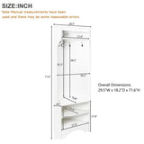 ON-TREND Minimalist Hall Tree with Shoe Bench, Versatile Entryway Coat Rack with 4 Hooks, N721P189665K