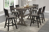 Rustic Look Distressed Gray Finish 1pc Counter Height Dining Table Solid Rubberwood Kitchen Dining B011P194919
