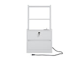 Nightstands Set of 2, Charging Station, Smart Nightstand Night Light, Modern Night Stand W1321P311160