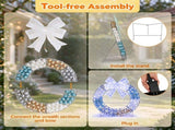 32.5" Pre-Lit Christmas Wreath with 332 LED Lights, Iridescent Bow & 88 Ornament Balls, 65601317