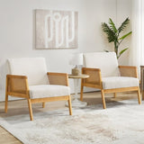 Accent Chair Mid-Century Modern Chair with Sherpa Fabric Upholstered Lounge Arm Chair with Solid T3593P338031