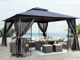 10x10 Outdoor Patio Gazebo Canopy Tent With Ventilated Double Roof And Mosquito net 98489857