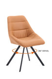 Dining Chair,Thickened fabric chairs with metal legs Set of 2,Brown W1249P243513