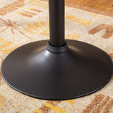 ZNTS Belham Black Round Top Adjustable Height with Black Leg And Base Metal Bar Table T2574P165134