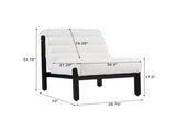 Fluffy Accent Chair White with Black Solid Wood Frame N767P366257W