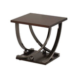 Black Nickel End Table with Bottom Shelf B062P209088