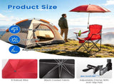 Folding Camping Chair with Detachable 8-Rib Sun Umbrella, 42.13 Inch Canopy Aluminum Alloy Portable 31624420