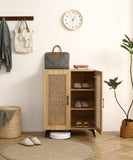 Natural Rattan Storage Cabinet Double-Door Shoe Cabinet with Large Storage Space and Durable W158183857