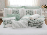 9 Piece Cotton Percale Comforter Set Aqua Cal King B03596966