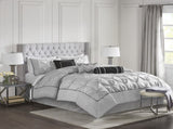 7-Piece Cal King 100% Polyester Pieced Pleated Tufted Comforter Set B035P463171